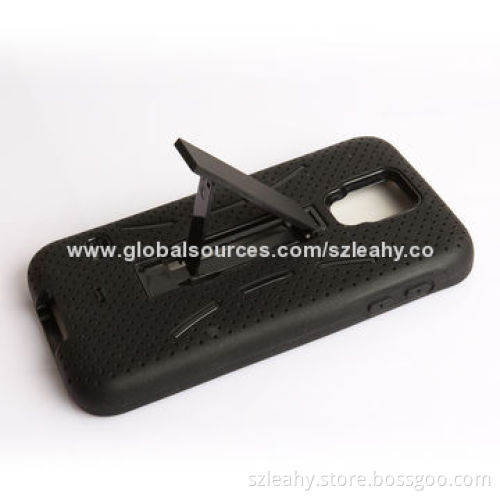 New arrival PC case with kickstand, inner is silicone, for Samsung S5/G900